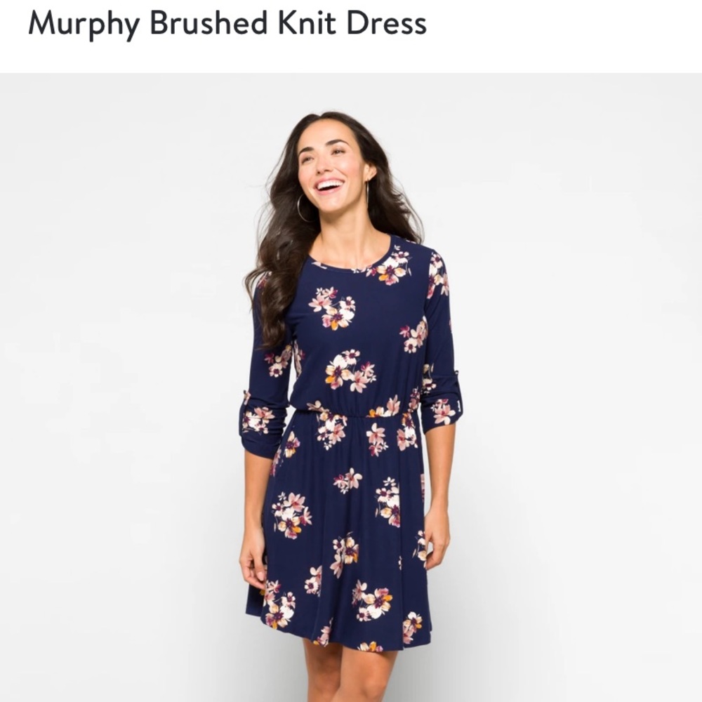 French Grey Murphy brushed knot floral dress, size small.